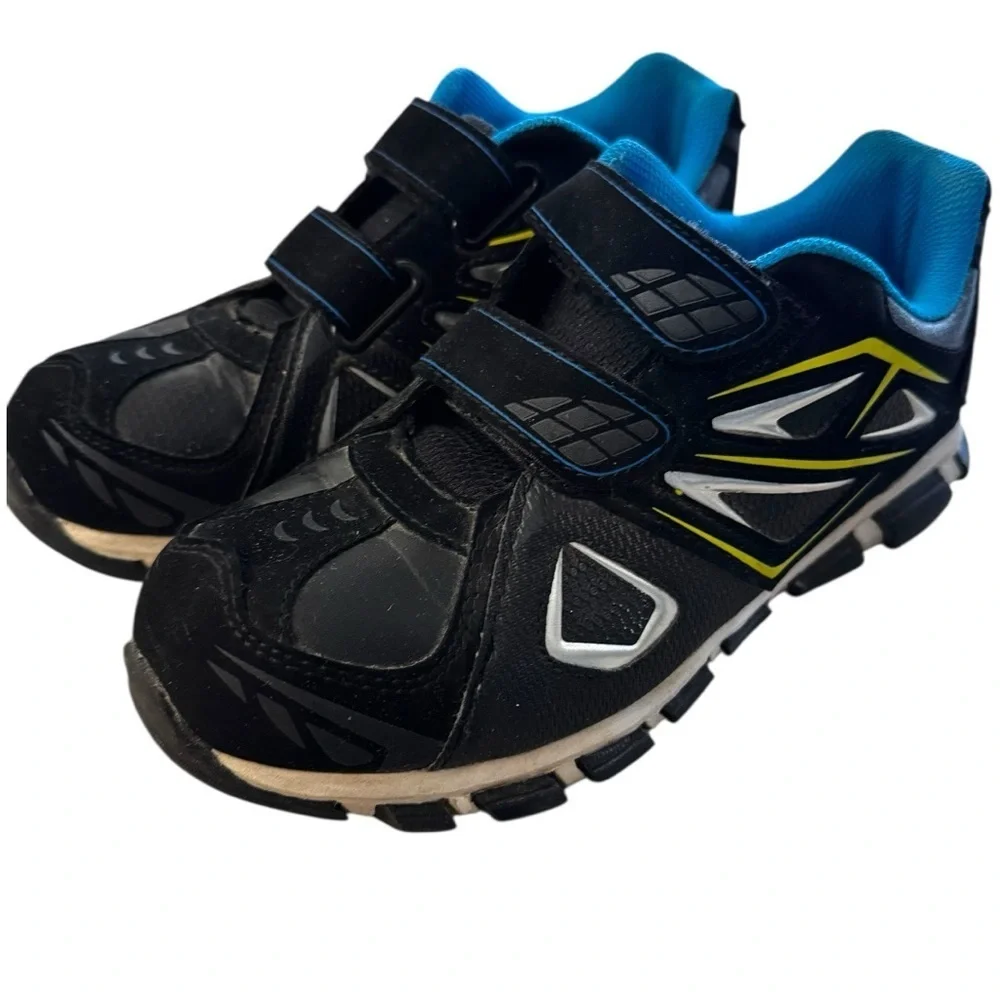Athletic Works Black and Blue Athletic Shoes‎ with Velcro Straps